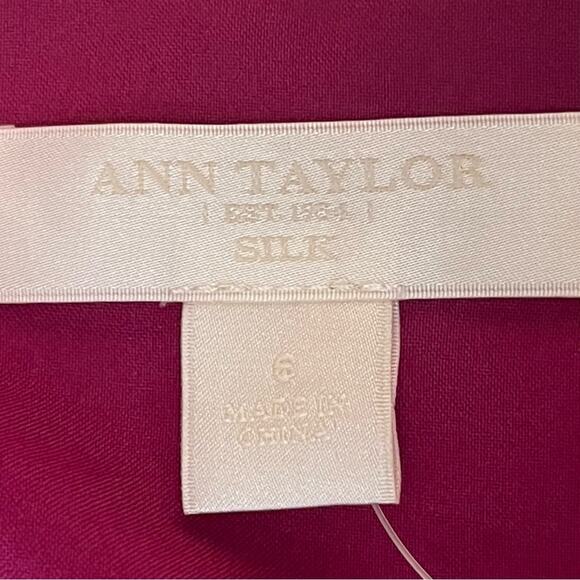 Ann Taylor Women’s Pink Pure Silk Event Party Quiet Luxury Dress NWT Size 6 - Picture 9 of 14